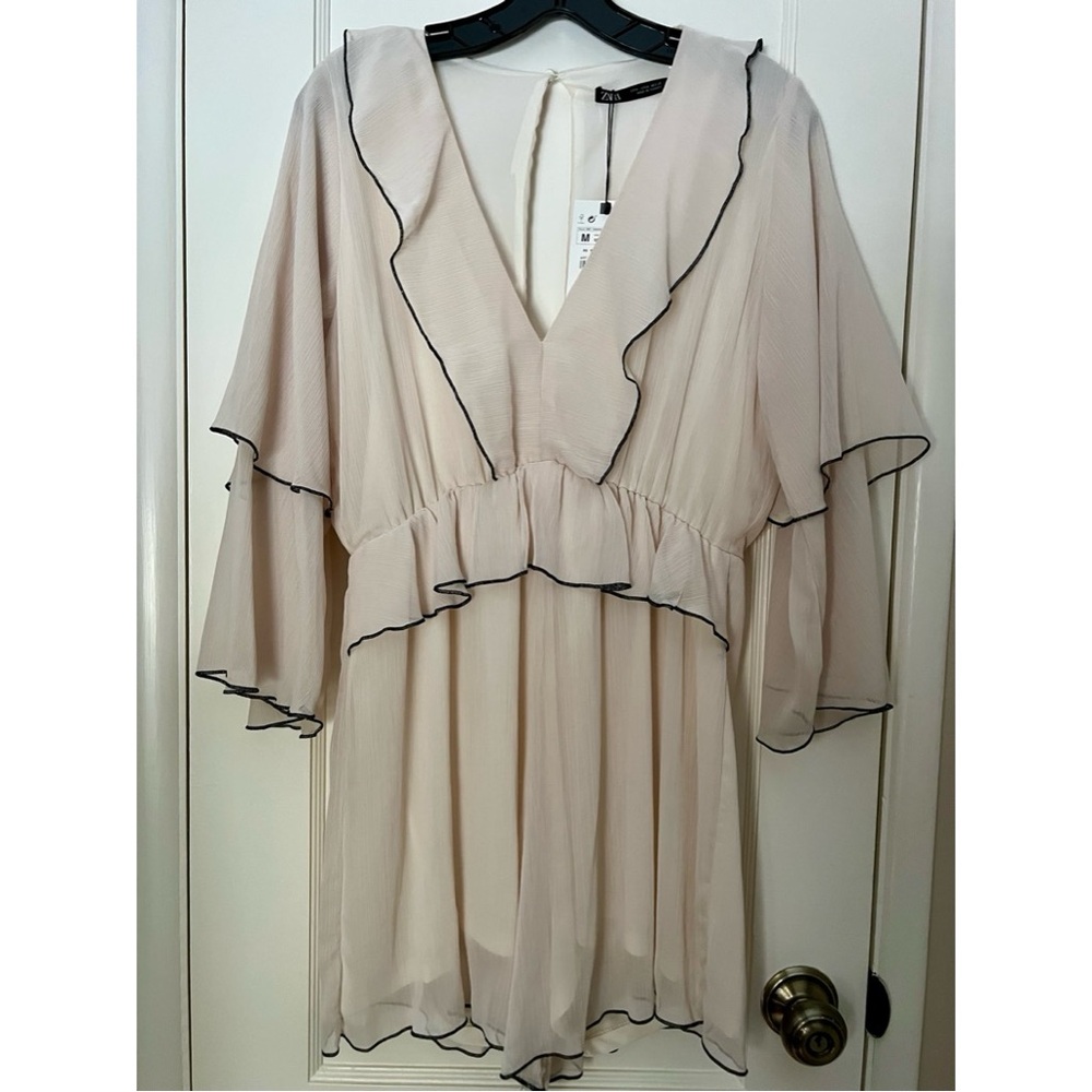 Zara Cream Ruffled Jumpsuit